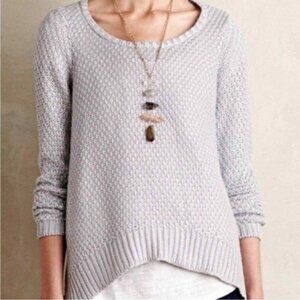 Moth by Anthropologie Grey Silver Metallic Sweater - M